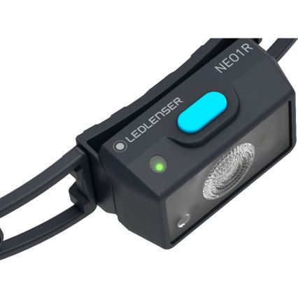 Ledlenser NEO1R - Lampe frontale rechargeable à LED, dimmable, batterie 730 mAh, indice de protection IP67, 250 lm, autonomie 15 h, bleu