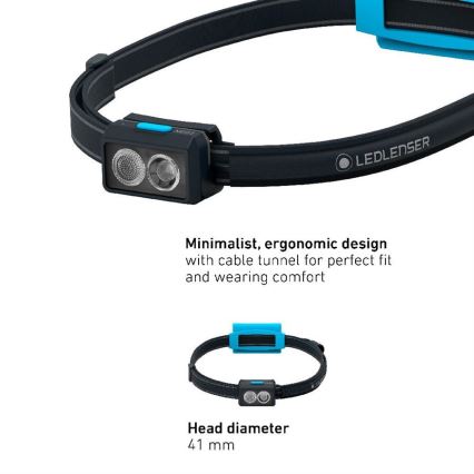 Ledlenser NEO3 - lampe frontale LED dimmable LED/3xAAA IP54 400 lm 20 h bleue