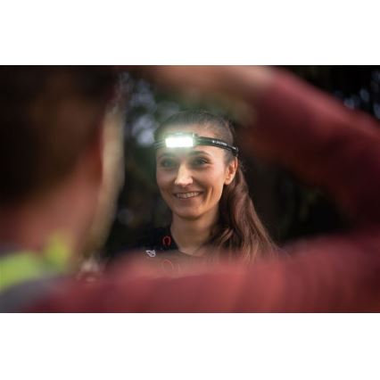 Ledlenser NEO9R - Lampada frontale ricaricabile a LED dimmerabile, 5000 mAh, IP54, 1200 lm, 120 ore, nero/blu