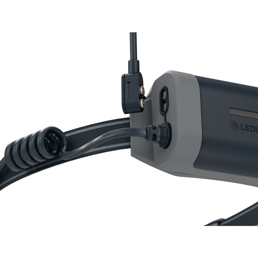 Ledlenser NEO9R - Lampe frontale LED rechargeable à intensité variable / 5000 mAh / IP54 / 1200 lm / 120 h / noir/gris