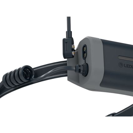 Ledlenser NEO9R - lampada frontale ricaricabile a LED dimmerabile, 5000 mAh, IP54, 1200 lm, 120 h, nero/grigio