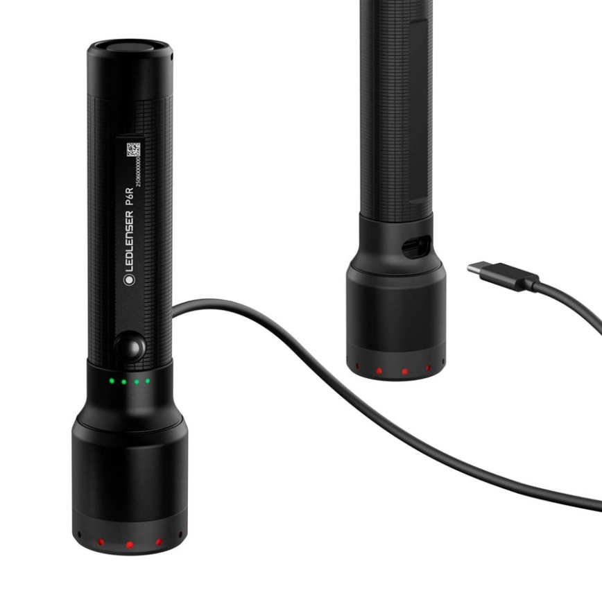 Ledlenser P6R - Lampe torche LED rechargeable à intensité variable LED/3000 mAh IP68 1200 lm 65 h noire