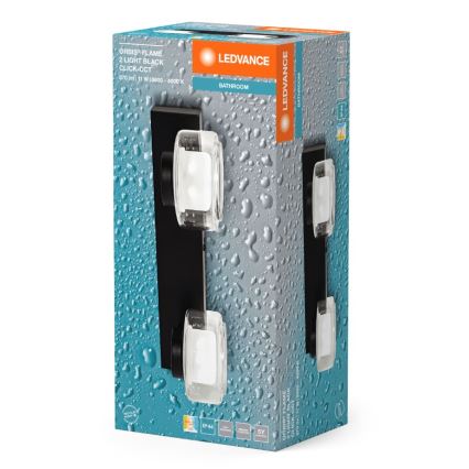 Ledvance - Applique a LED da bagno ORBIS FLAME 2xLED/5,5W/230V 3000/4000K IP44 nero