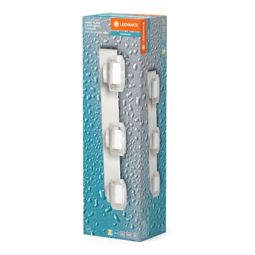 Ledvance - Applique a LED da bagno ORBIS FLAME 3xLED/5,5W/230V 3000/4000K IP44 bianco