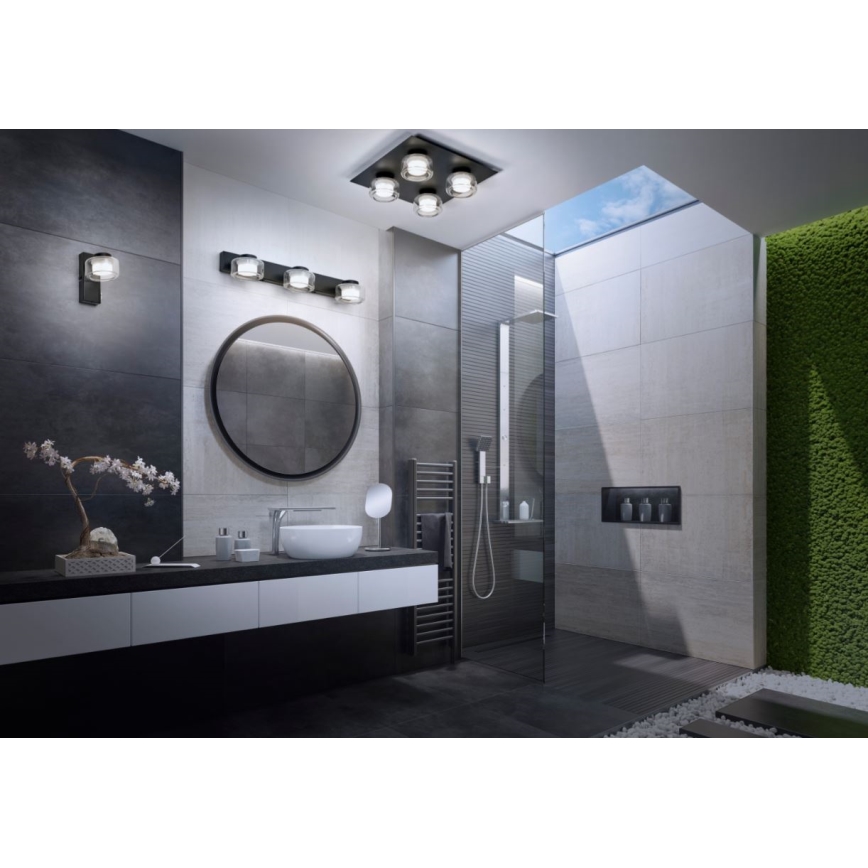 Ledvance - Applique a LED da bagno ORBIS FLAME LED/5,5W/230V 3000/4000K IP44 nero