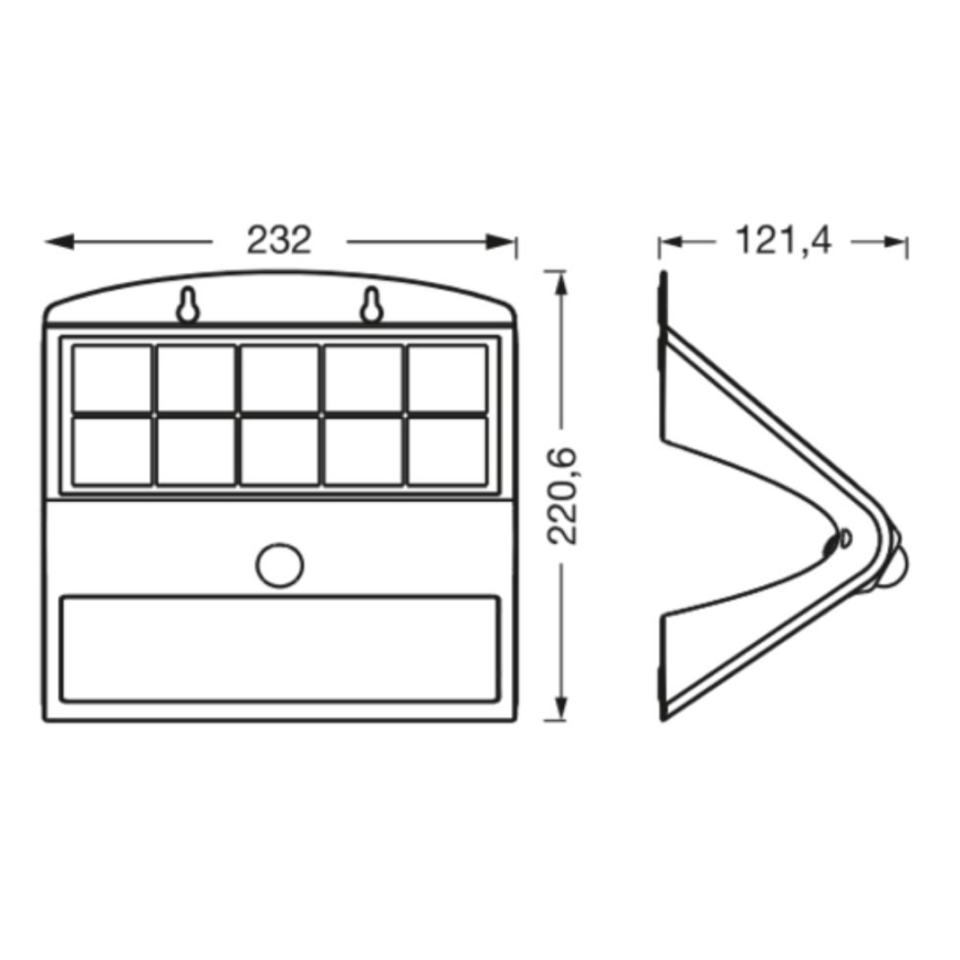 Ledvance - LED Applique solare con sensore di movimento e crepuscolare FARFALLA LED/8W/3,7V 2000 mAh IP65
