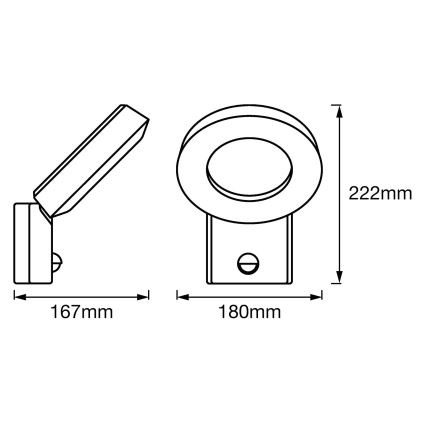 Ledvance - Applique da esterno a LED con sensore LOOP 1xLED/12W/230V IP44