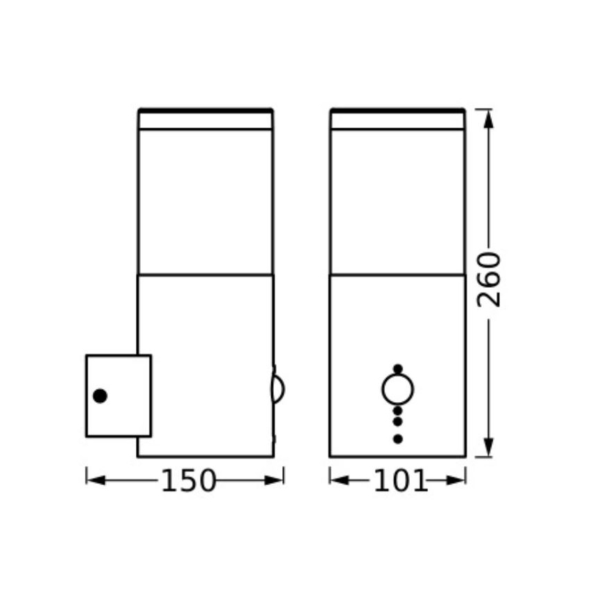 Ledvance - Applique da esterno con sensore EBRO 1xE27/20W/230V IP44