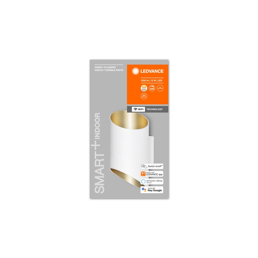 Ledvance - Applique murale à intensité variable SMART+ CYLINDRO LED/12W/230V 3000-6500K Wi-Fi blanche