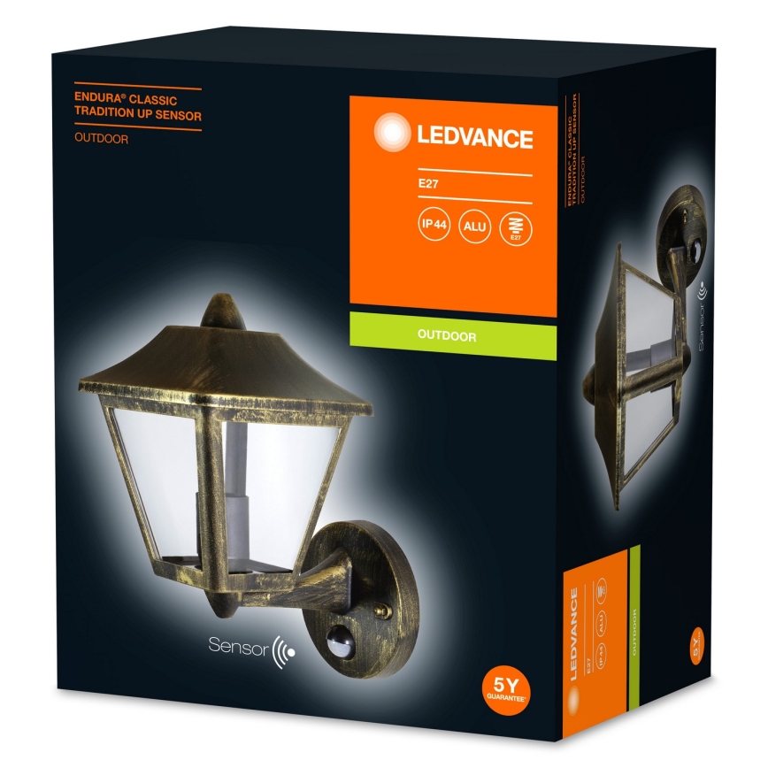 Ledvance - Applique murale d'extérieur avec détecteur ENDURA 1xE27/60W/230V IP44