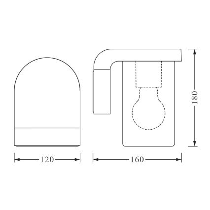 Ledvance - Applique murale d'extérieur CASCADE 1xE27/25W/230V IP44