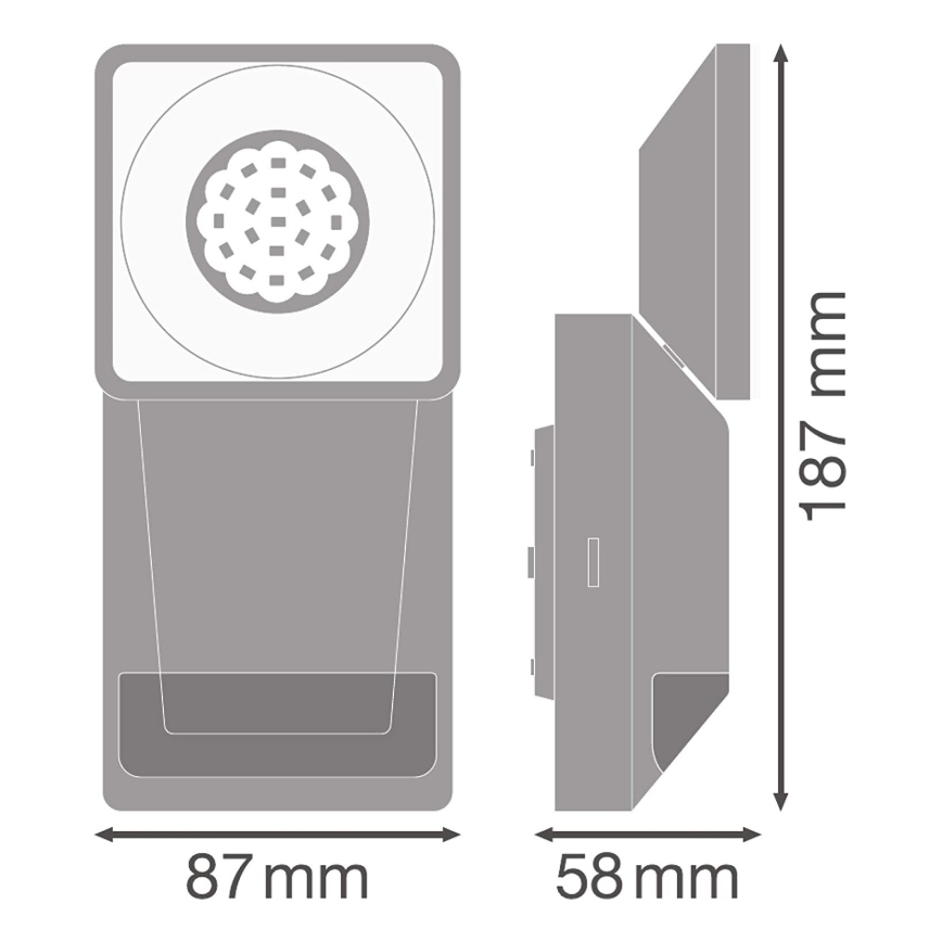 Ledvance - Applique murale extérieur LED avec capteur SPOT LED/8W/230V IP55 noir