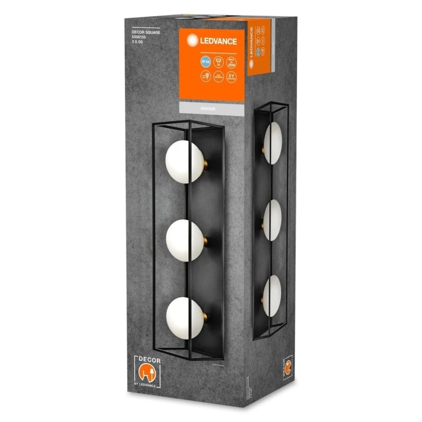 Ledvance - Applique murale extérieure DECOR SQUARE 3xG9/28W/230V IP44