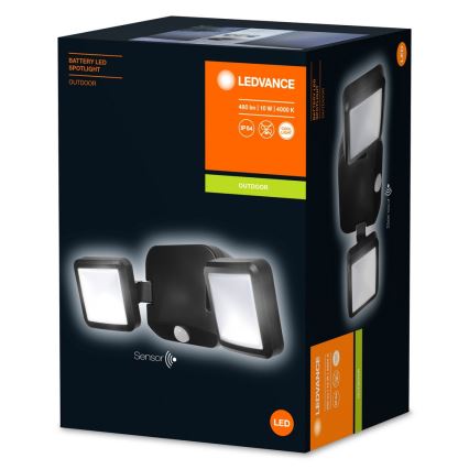 Ledvance - Applique murale LED d'extérieur avec détecteur BATTERY 2xLED/10W/6V IP54