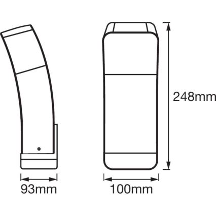 Ledvance - Applique murale LED RVBW extérieur SMART+ CURVE LED/9W/230V IP44 Wi-Fi