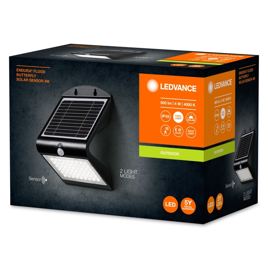 Ledvance - Applique murale solaire avec détecteur BUTTERFLY LED/4W/3,7V IP65