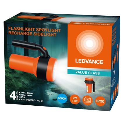 Ledvance - Aufladbare LED-Taschenlampe mit Powerbank FLASHLIGHT LED/3W/5V 2400 mAh