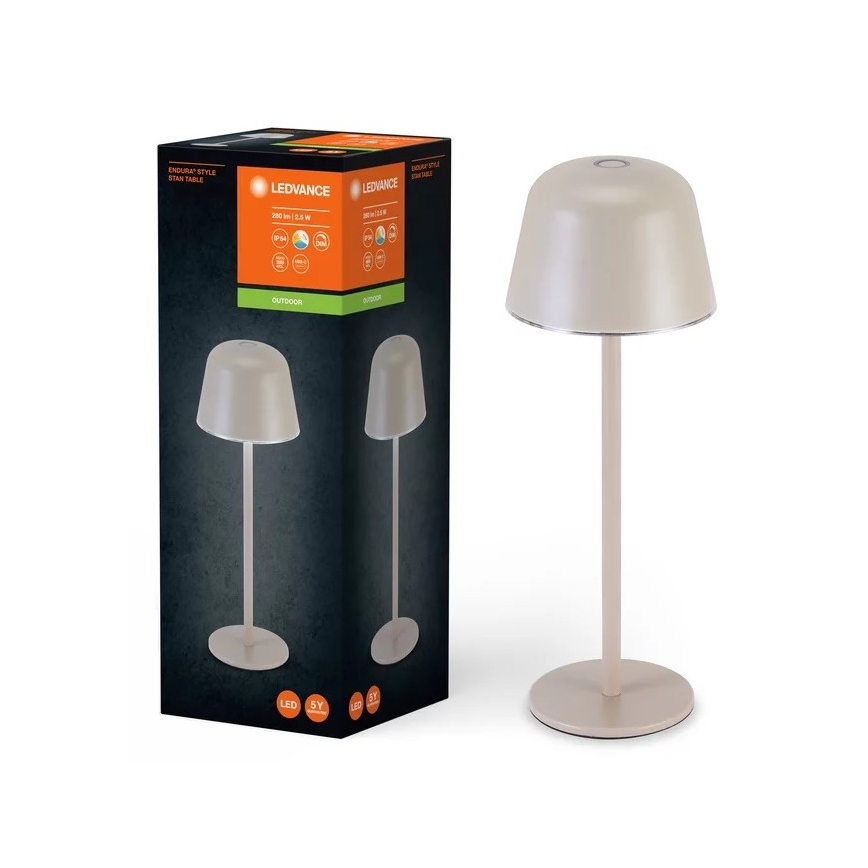 Ledvance - Dimmbare aufladbare LED-Leuchte für Außenbereiche TABLE LED/2,5W/5V IP54 beige