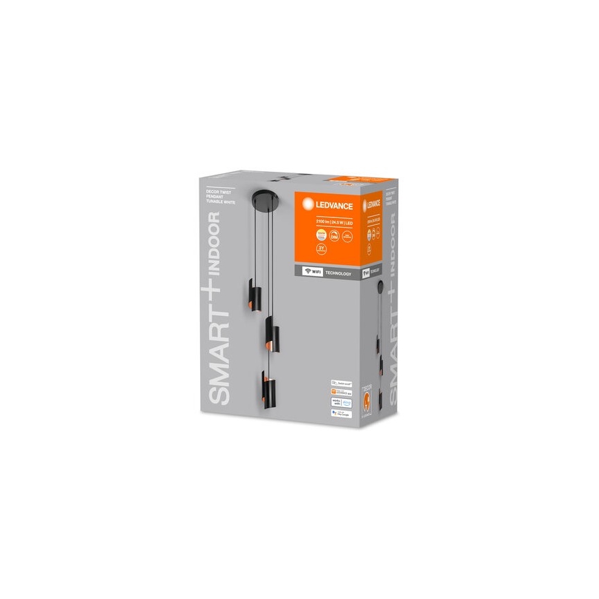 Ledvance – Dimmbare LED-Hängeleuchte an Schnur SMART+ DECOR 3xLED/8W/230V schwarz Wi-Fi