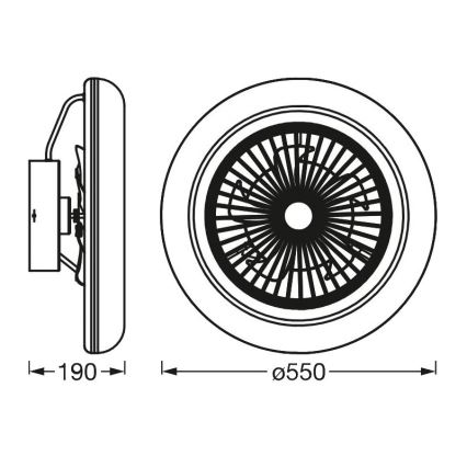 Ledvance - Dimmbare LED-Deckenleuchte mit Ventilator SMART+ LED/35W/230V Wi-Fi 3000-6500K + Fernbedienung