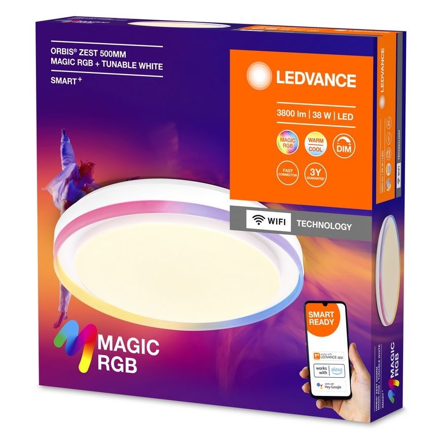 Ledvance - Dimmbare LED-RGBW-Deckenleuchte SMART+ MAGIC LED/38W/230V  2700-6500K Wi-Fi