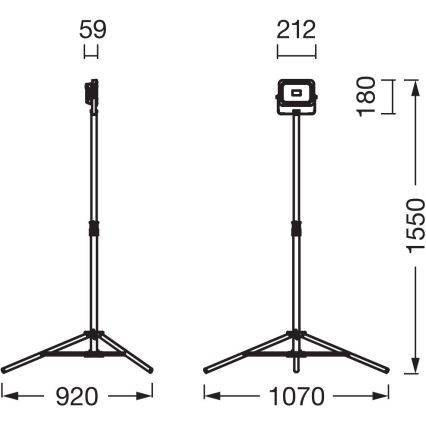 Ledvance - Dimmbarer LED-Strahler mit Halterung WORKLIGHT TRIPOD LED/20W/3,7V IP54
