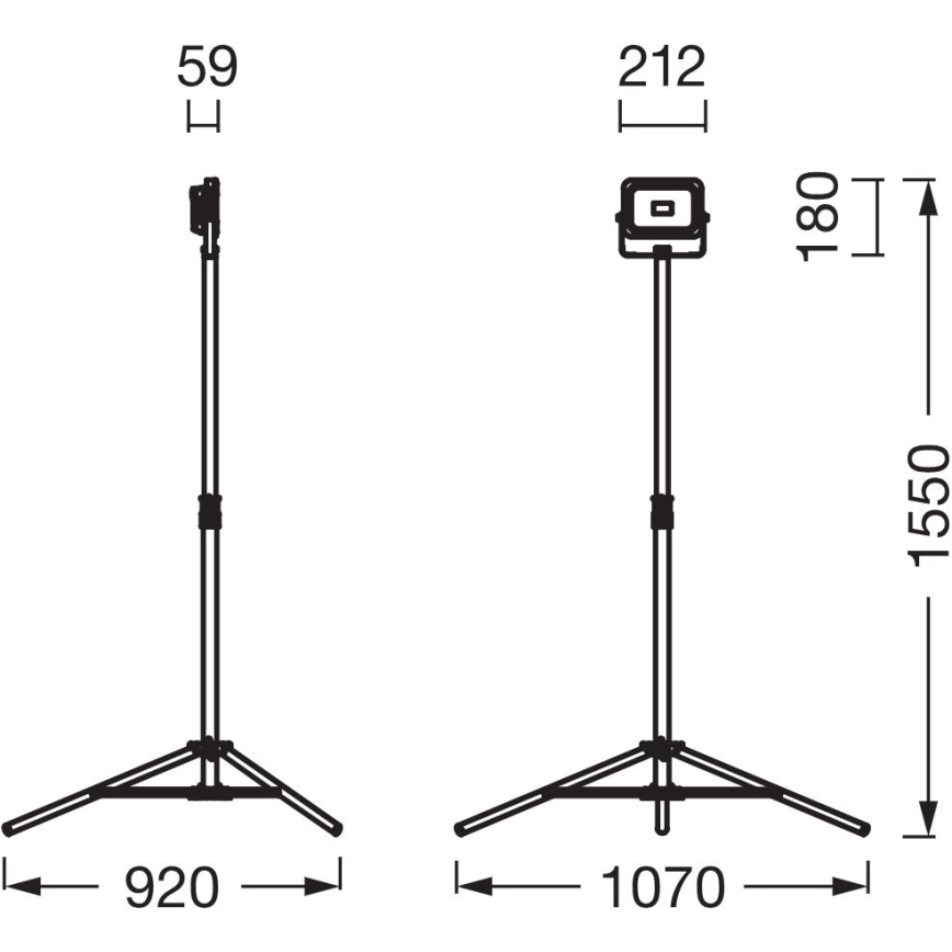 Ledvance - Dimmbarer LED-Strahler mit Halterung WORKLIGHT TRIPOD LED/20W/3,7V IP54