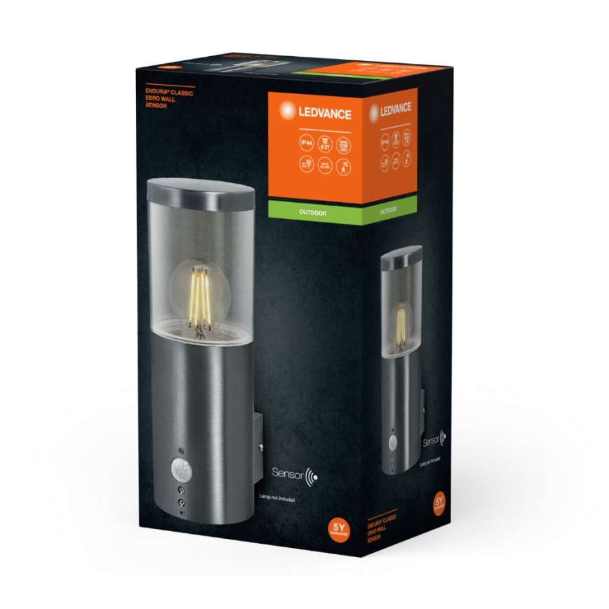 Ledvance - Außenwandleuchte mit Sensor EBRO 1xE27/20W/230V IP44