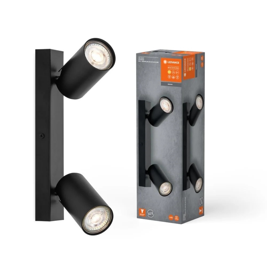 Ledvance - faretto LED da parete OCTAGON 2xGU10/3,4W/230V 2700K nero