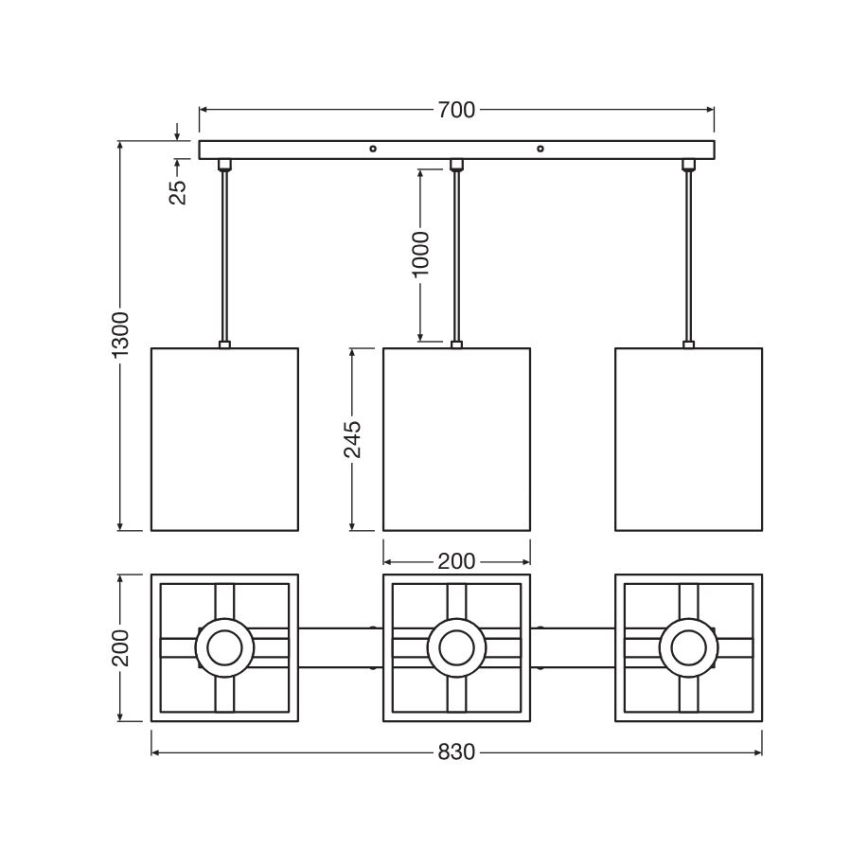Ledvance - Hängeleuchte DECOR CARDBOARD 3xE27/15W/230V