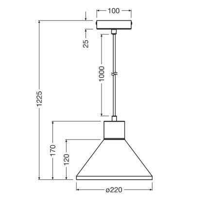 Ledvance - Hängeleuchte DECOR PLASTER 1xE27/25W/230V d 22 cm Gips weiß