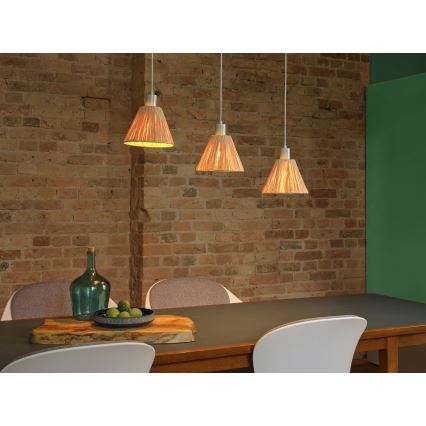 Ledvance - Hängeleuchte DECOR RAFFIA 3xE27/15W/230V Raffiabast