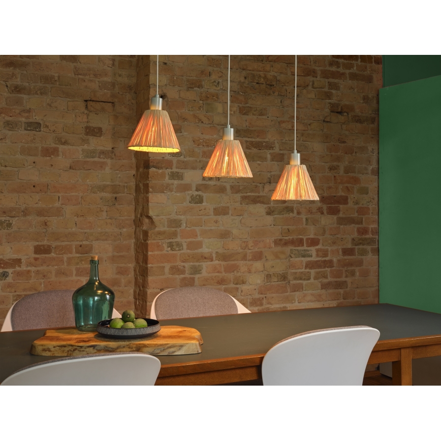 Ledvance - Hängeleuchte DECOR RAFFIA 3xE27/15W/230V Raffiabast
