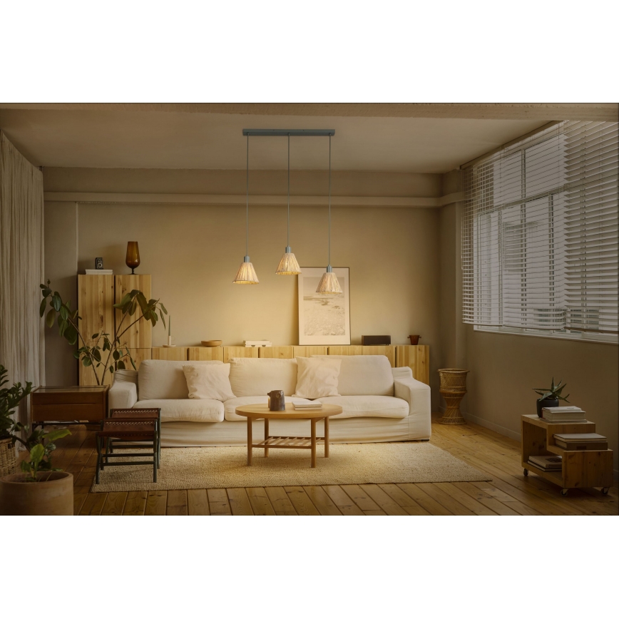 Ledvance - Hängeleuchte DECOR RAFFIA 3xE27/15W/230V Raffiabast