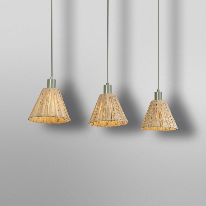 Ledvance - Hängeleuchte DECOR RAFFIA 3xE27/15W/230V Raffiabast