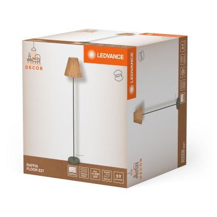 Ledvance - Lampada con piedistallo DECOR RAFFIA 1xE27/15W/230V bastone di rafia