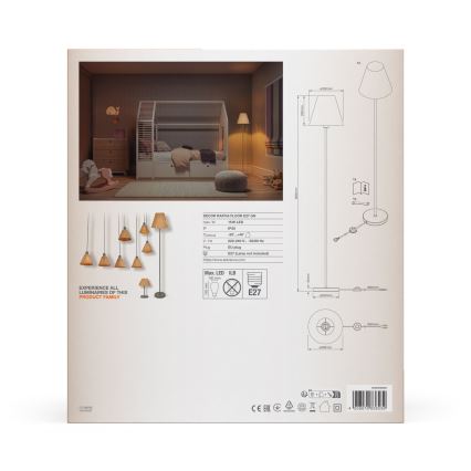 Ledvance - Lampada con piedistallo DECOR RAFFIA 1xE27/15W/230V bastone di rafia