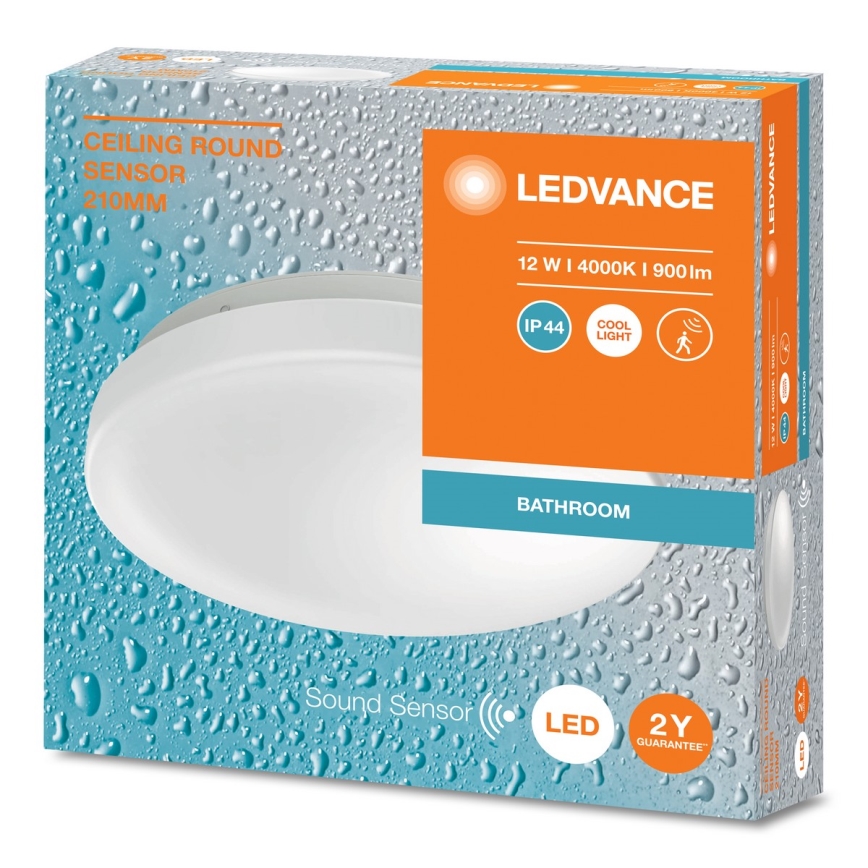 Ledvance - Plafoniera LED da bagno con sensore CEILING ROUND LED/12W/230V IP44