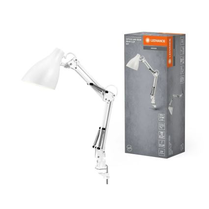 Ledvance - Lampada da tavolo con morsetto PEAR 1xE27/11W/230V bianca