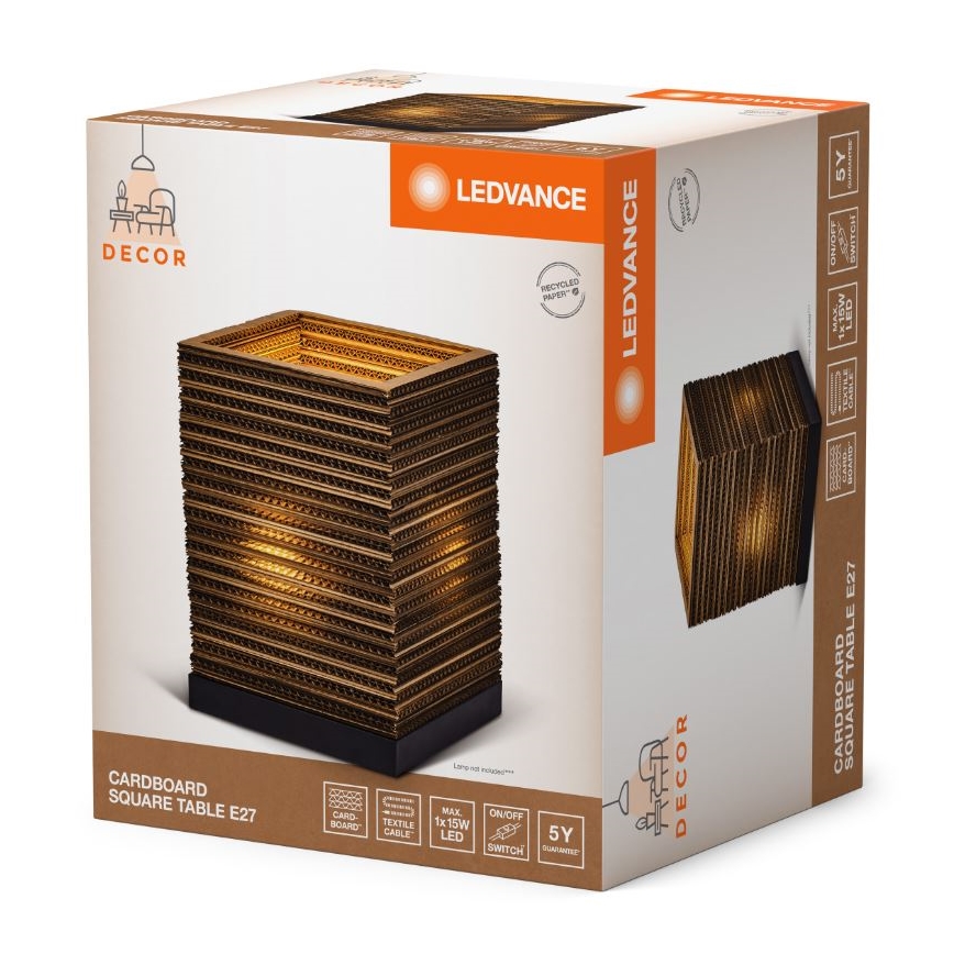 Ledvance - Lampada da tavolo DECOR CARDBOARD 1xE27/15W/230V 20x20 cm
