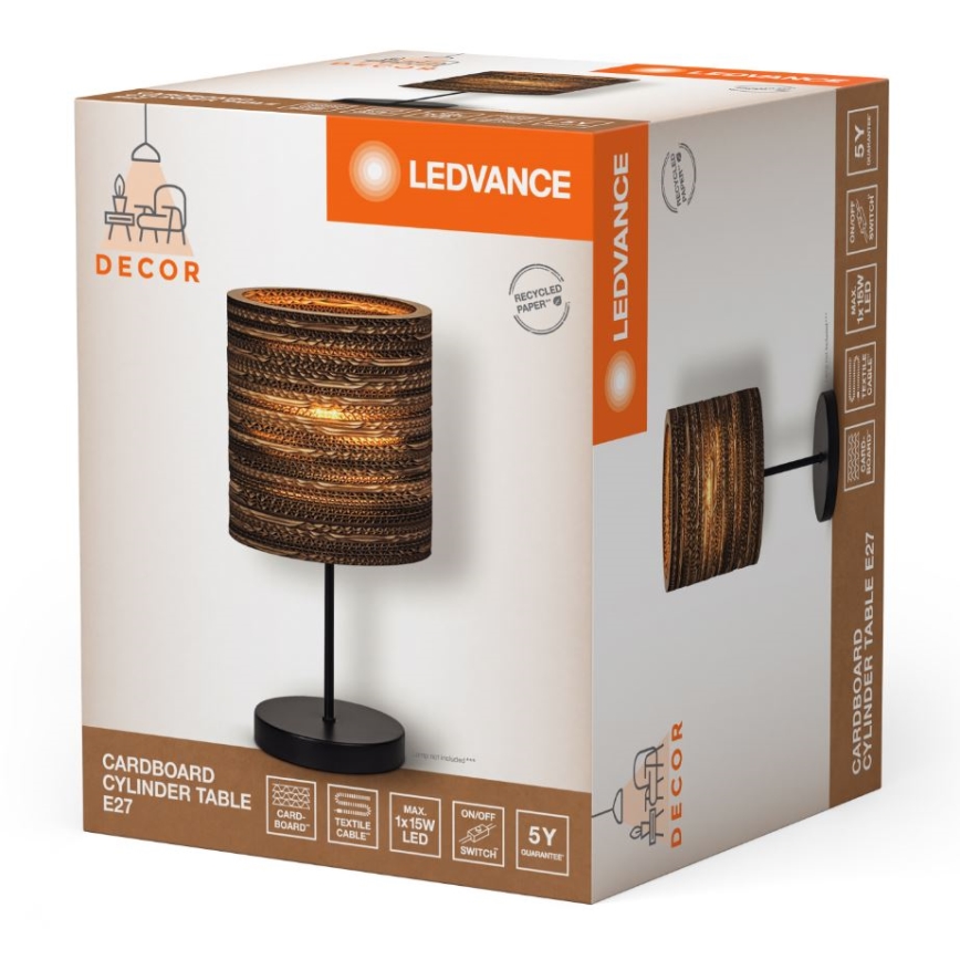 Ledvance - Lampada da tavolo DECOR CARDBOARD 1xE27/15W/230V diametro 20 cm