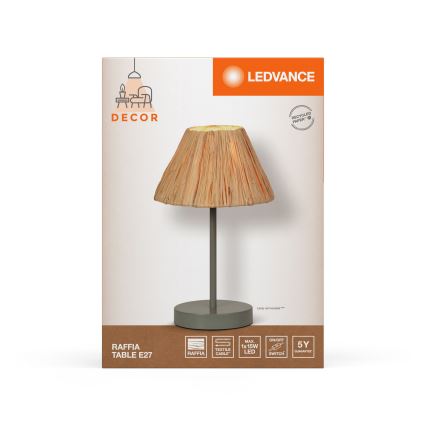 Ledvance - Lampada da tavolo DECOR RAFFIA 1xE27/15W/230V bastone di rafia