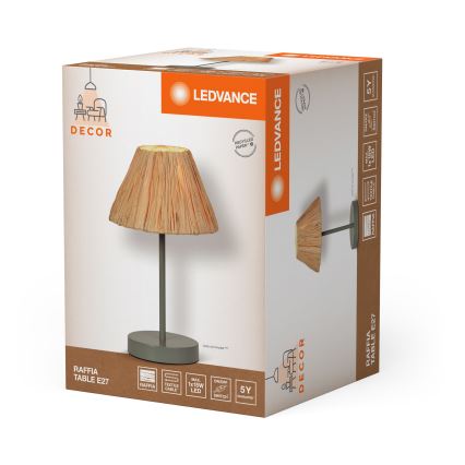 Ledvance - Lampada da tavolo DECOR RAFFIA 1xE27/15W/230V bastone di rafia