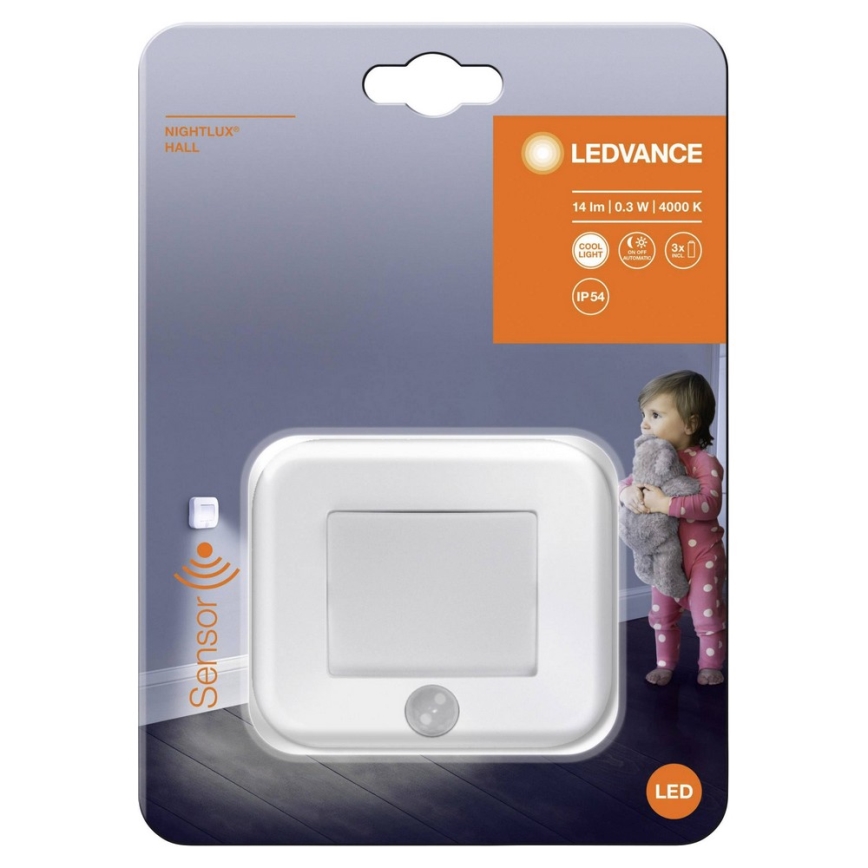 Ledvance - Lampada d'orientamente a LED con sensore NIGHTLUX LED/0,25W/3xAAA