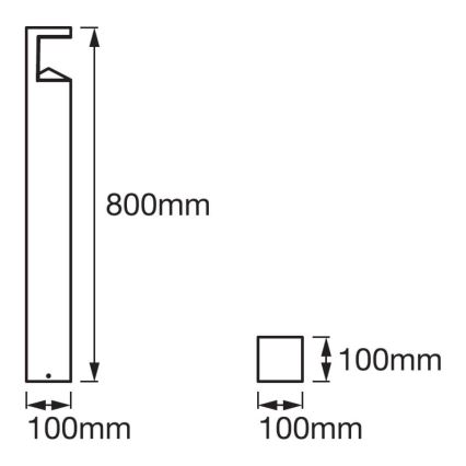 Ledvance - Lampada LED da esterno PYRAMID 1xLED/9W/230V IP44 80 cm