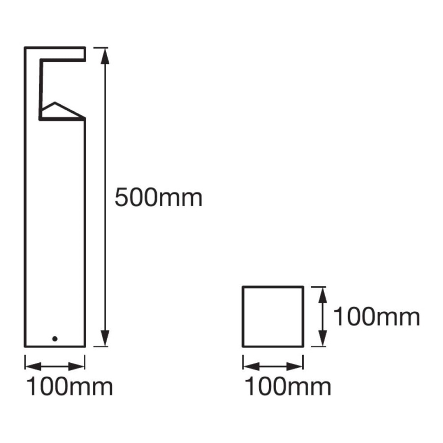 Ledvance - Lampada LED da esterno PYRAMID, 9W, 230V, IP44, 50 cm