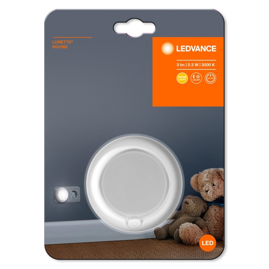 Ledvance - Lampada notturna LED con sensore LUNETTA LED/0,3W/230V 3000K