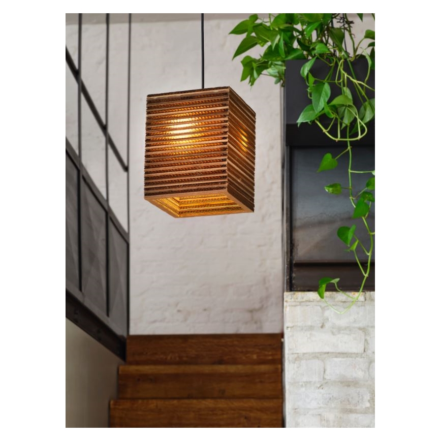 Ledvance - Lampadario a sospensione con filo DECOR CARDBOARD 1xE27/15W/230V 25x25 cm