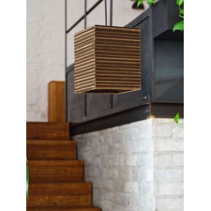 Ledvance - Lampadario a sospensione con filo DECOR CARDBOARD 1xE27/15W/230V 25x25 cm