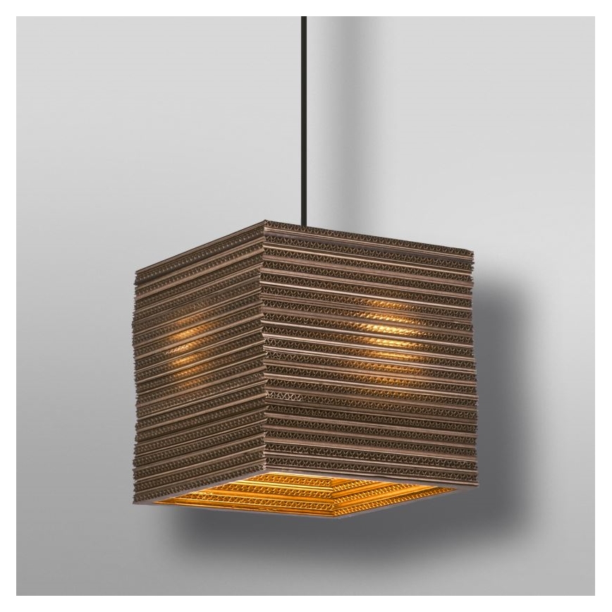 Ledvance - Lampadario a sospensione con filo DECOR CARDBOARD 1xE27/15W/230V 25x25 cm